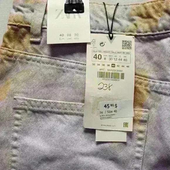 Zara tye dyed jean short - Picture 3 of 4